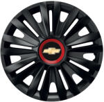 AutoHelix MSA Set 4 capace roti Negre Cu Inel Rosu Royal R14 Compatibil Cu Chevrolet (10789)