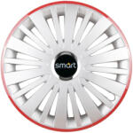 AutoHelix MSA Set 4 Capace Roti, potrivite jantelor de R16, pentru Smart, model falcon argintiu cu rama rosie (13164)