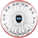 AutoHelix MSA Set 4 Capace Roti, potrivite jantelor de R16, pentru Ford, model falcon argintiu cu rama rosie (13110)