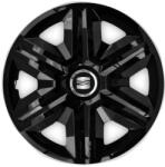 AutoHelix MSA Set 4 capace roti hubcaps fast black R15 Compatibil Cu Seat (6941)