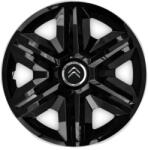 AutoHelix MSA Set 4 capace roti Hubcaps fast black R15 Compatibil Cu Citroen (6883)