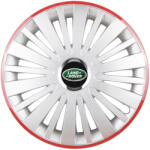 AutoHelix MSA Set 4 Capace Roti, potrivite jantelor de R16, pentru Land Rover, model falcon argintiu cu rama rosie (13122)