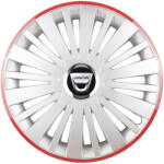 AutoHelix MSA Set 4 Capace Roti, potrivite jantelor de R16, pentru Dacia, model falcon argintiu cu rama rosie (13101)