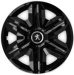 AutoHelix MSA Set 4 capace roti hubcaps fast black R15 Compatibil Cu Peugeot (6932)