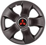 AutoHelix MSA Set 4 Capace Roti 15 inchi (R15) Bis Negru, Compatibile Cu MitsuBis Negru (3399)