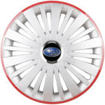 AutoHelix MSA Set 4 Capace Roti, potrivite jantelor de R16, pentru Subaru, model falcon argintiu cu rama rosie (13170)
