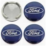 AutoHelix MSA Set 4 capacele roti 54mm albastre, Ford Focus/Mondeo/Kuga, pentru jante aliaj (#18)