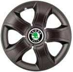 AutoHelix MSA Set 4 Capace Roti 15 inchi (R15) Bis Negru, Compatibile Cu Skoda (3423)