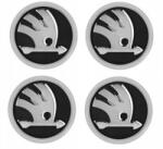 AutoHelix MSA set 4 Capace Janta Aliaj Skoda 52MM Interior - 56MM Exterior Negru Cu Argintiu (SKD56N-A)