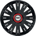 AutoHelix MSA Set 4 capace roti Negre Cu Inel Rosu Active R16 Compatibil Cu Fiat (10704)