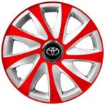 AutoHelix MSA Set 4 capace roti 14 inchi R14 Drift Rosu-Gri, Compatibil cu Toyota (6134)