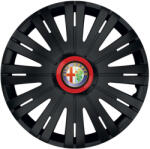 AutoHelix MSA Set 4 capace roti Negre Cu Inel Rosu Active R16 Compatibil Cu Alfa Romeo (10683)