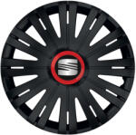 AutoHelix MSA Set 4 capace roti Negre Cu Inel Rosu Active R16 Compatibil Cu Seat (10755)