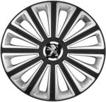 AutoHelix MSA Set 4 capace roti R15 Compatibil Cu Peugeot Trend Silver-Black (11043)