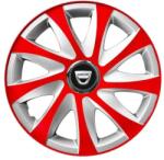 AutoHelix MSA Set 4 capace roti 14 inchi R14 Drift Rosu-Gri, Compatibil cu Dacia (6067)