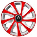 AutoHelix MSA Set 4 capace roti 14 inchi R14 Drift Rosu-Gri, Compatibil cu Citroen (6062)