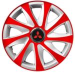 AutoHelix MSA Set 4 capace roti 14 inchi R14 Drift Rosu-Gri, Compatibil cu Mitsubishi (6104)