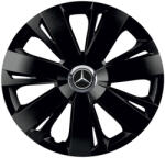 AutoHelix MSA Set 4 capace roti Negre Cu Inel Cromat Energy R15 Compatibil Cu Mercedes-Benz (8928)