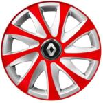 AutoHelix MSA Set 4 capace roti 14 inchi R14 Drift Rosu-Gri, Compatibil cu Renault (6117)