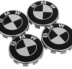 AutoHelix MSA Set 4 Capace Jante Aliaj BMW, Diametru 52mm interior - 56 mm exterior, Alb/Negru (BMW56A-N)