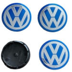 AutoHelix MSA Set 4 capace Jante Aliaj Volkswagen 56mm Albastru/Argintiu (maf1023)