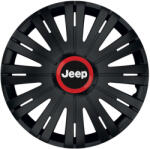AutoHelix MSA Set 4 capace roti Negre Cu Inel Rosu Active R15 Compatibil Cu Jeep (10712)