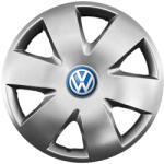 Autohelix Msa Set 4 capace roti potrivite jantelor de 15 inch (R15) compatibile VW Volkswagen, Model - 308, Sigla Albastra (308VwAlbastru)