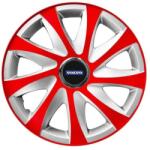 AutoHelix MSA Set 4 capace roti 14 inchi R14 Drift Rosu-Gri, Compatibil cu Volvo (6140)