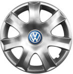 AUTO HELIX MSA Set 4 capace roti potrivite jantelor de 15 inchi (R15) compatibile gama Volkswagen, model - 326, Sigla Albastra (326VwAlbastru)