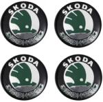 AutoHelix MSA Set 4 Capace Janta Aaliaj SKODA 52MM Interior 56MM exterior, NEGRU cu VERDE (SKD56N-V)