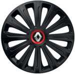 AutoHelix MSA Set 4 capace roti Negre Cu Inel Rosu Trend R16 Compatibil Cu Renault (10947)