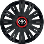 AutoHelix MSA Set 4 capace roti Negre Cu Inel Rosu Active R16 Compatibil Cu Toyota (10773)