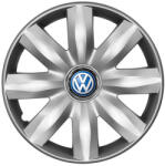 AutoHelix MSA Set 4 capace roti potrivite jantelor de 14 inchi (R14) compatibile Volkswagen, Model - 221, Sigla Albastra (221VwAlbastru)