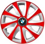 AutoHelix MSA Set 4 capace roti 14 inchi R14 Drift Rosu-Gri, Compatibil cu BMW (6056)