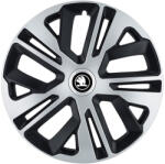 AutoHelix MSA Set 4 Capace Roti 15 inch (R15), Raven Gri-Negru Compatibil Cu Skoda Alb Negru (19929.1)