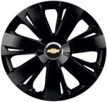 AutoHelix MSA Set 4 capace roti Negre Cu Inel Cromat Energy R16 Compatibil Cu Chevrolet (8500)