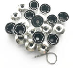 FilipShop Set 20 capace prezoane pe 17 + cheie de scos capacele, argintii (D5KY9MMBM)