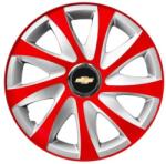 AutoHelix MSA Set 4 capace roti 14 inchi R14 Drift Rosu-Gri, Compatibil cu Chevrolet (6061)