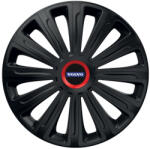 AutoHelix MSA Set 4 capace roti Negre Cu Inel Rosu Trend R16 Compatibil Cu Volvo (10977)