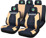 AutoHelix MSA Set Huse Scaune Universale Compatibile cu Skoda - Negru/Crem (HSAREN8.4)