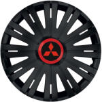 AutoHelix MSA Set 4 capace roti Negre Cu Inel Rosu Active R16 Compatibil Cu Mitsubishi (10737)
