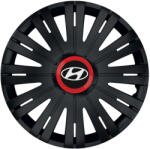 AutoHelix MSA Set 4 capace roti Negre Cu Inel Rosu Active R14 Compatibil Cu Hyundai (10708)