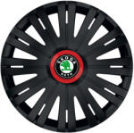 AutoHelix MSA Set 4 capace roti Negre Cu Inel Rosu Active R15 Compatibil Cu Skoda (10757)