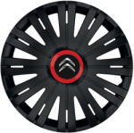 AutoHelix MSA Set 4 capace roti Negre Cu Inel Rosu Active R14 Compatibil Cu Citroen (10693)