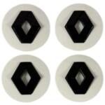 Autohelix Msa Set 4 capacele roti 57 mm Renault, pentru jante aliaj, Alb Negru (maf3887)