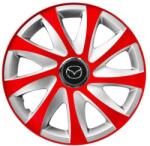 AutoHelix MSA Set 4 capace roti 14 inchi R14 Drift Rosu-Gri, Compatibil cu Mazda (6092)