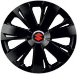AutoHelix MSA Set 4 capace roti Negre Cu Inel Cromat Energy R15 Compatibil Cu Suzuki (8967)