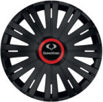 AutoHelix MSA Set 4 capace roti Negre Cu Inel Rosu Active R15 Compatibil Cu SsangYoung (10763)