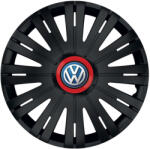 AutoHelix MSA Set 4 capace roti Negre Cu Inel Rosu Active R15 Compatibil Cu Volkswagen (10775)