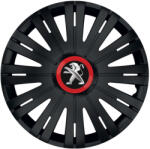 AutoHelix MSA Set 4 capace roti Negre Cu Inel Rosu Active R14 Compatibil Cu Peugeot (10744)